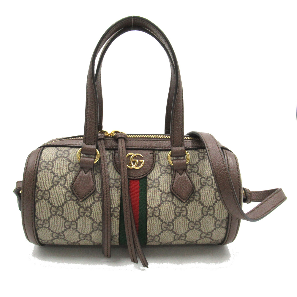 Gucci Ophidia Small Boston Bag 2way Shoulder Bag Coated Canvas Brown